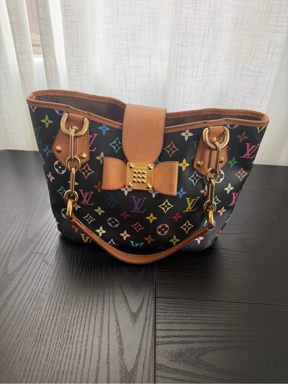 Louis Vuitton Black Monogram Multicolore Annie MM Tote Bag